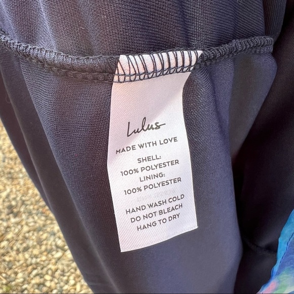 Navy Blue Watercolor Backless Organza Maxi Dress 🌿 - Picture 10 of 11